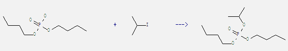 Dibutyl phosphate can react with 2-iodo-propane to get phosphoric acid dibutyl ester isopropyl ester